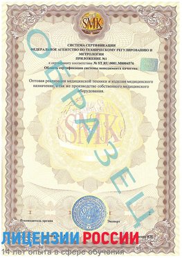 Образец сертификата соответствия (приложение) Мончегорск Сертификат ISO 13485